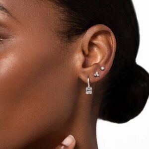 Ring Concierge Diamond Trio Studs 14k White Gold / Pair